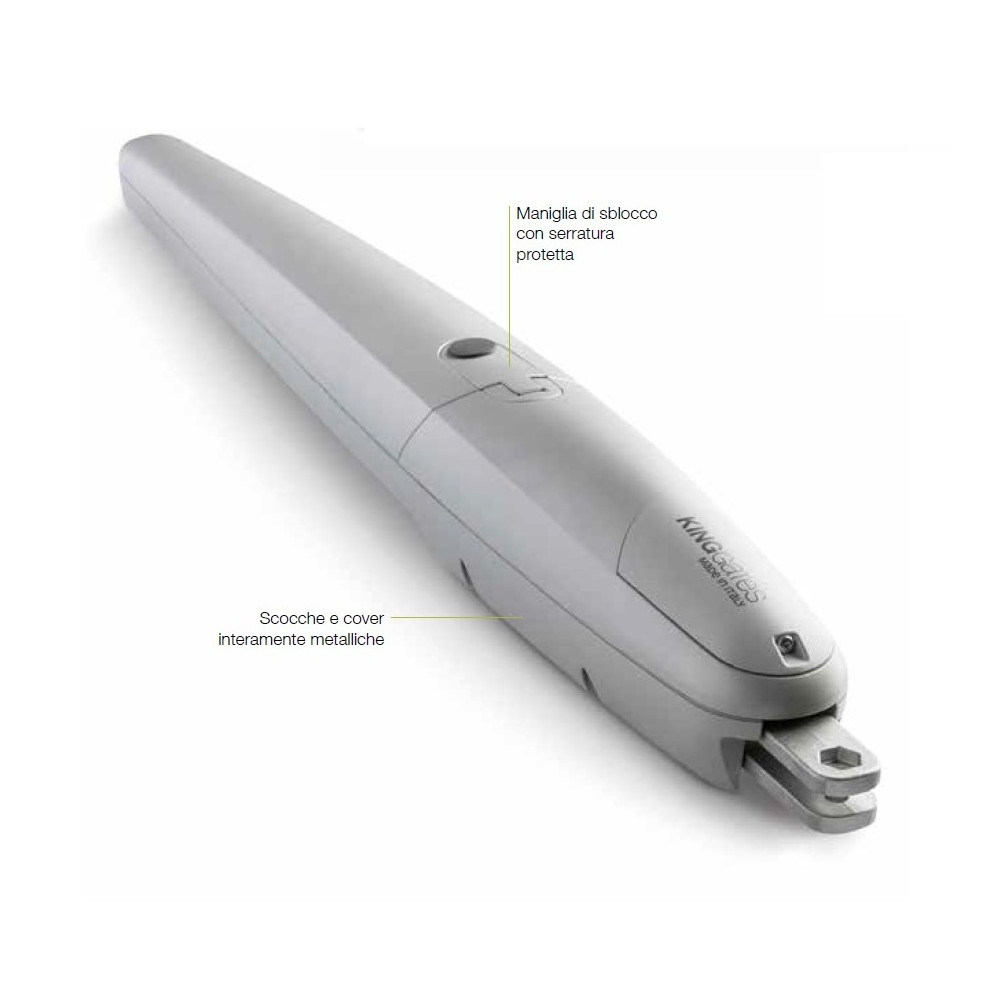 MOTORE KING JETXL24 IRREVERSIBILE 24V PER CANCELLO BATTENTE ANTA 6 MT 750 Kg