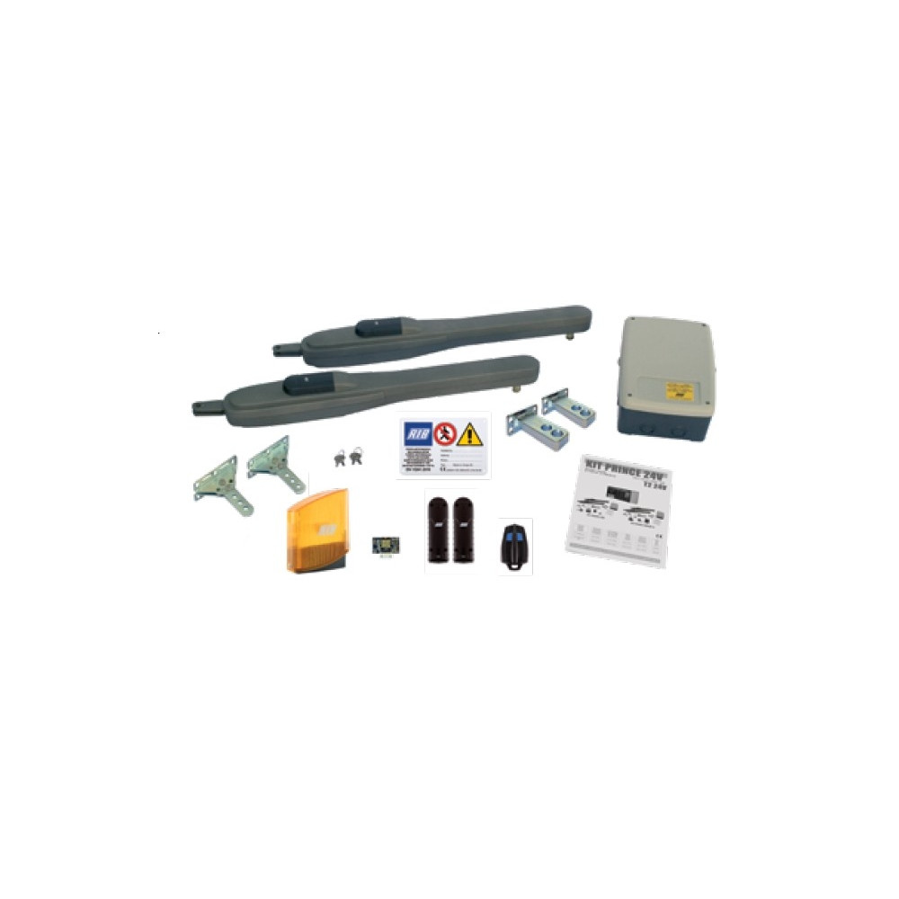 KIT RIB AUTOMAZIONE PRINCE 24V PER CANCELLO A BATTENTE ANTA FINO 2,5 Mt