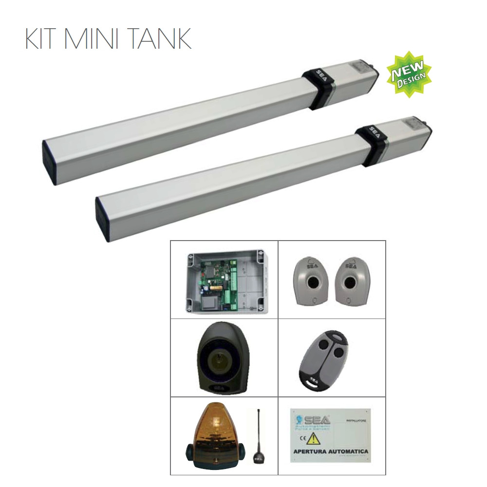 KIT SEA MINI TANK SC PLUS 230V MOTORE PER CANCELLO A BATTENTE ANTA FINO A 1,8 MT MAX 400 KG