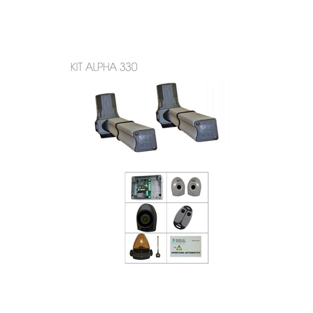 KIT ALPHA 330 230V SEA ELETTROMECCANICO PER ANTE FINO A 3,3 MT MAX 330 KG