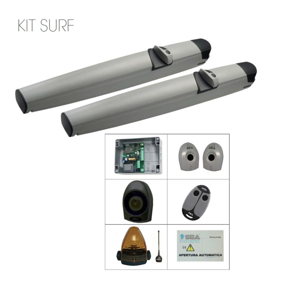 KIT SEA SURF 350 230V MOTORE PER CANCELLO A BATTENTE ANTA FINO 3,5 MT MAX 300 KG