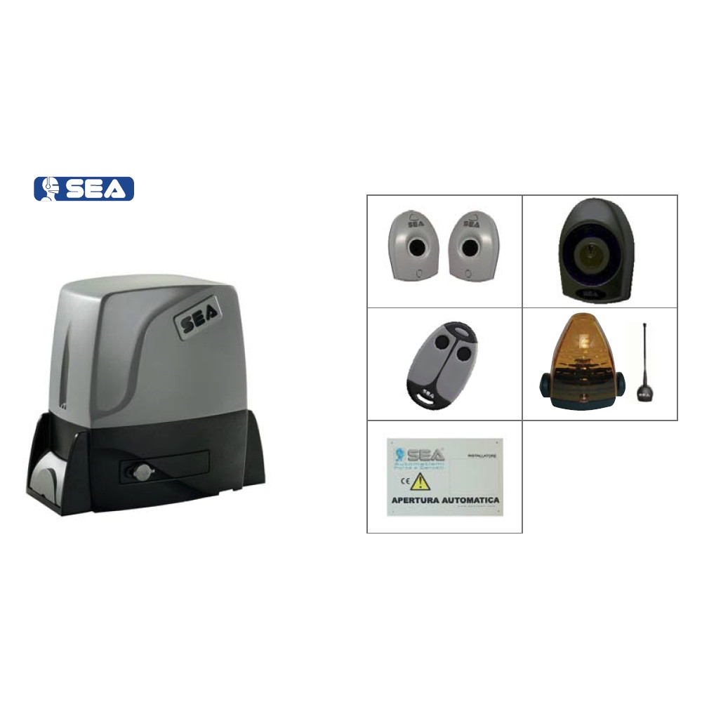 KIT SEA SATURN 600 G1 230V PER CANCELLO SCORREVOLE FINO A 6MT MAX 600 KG