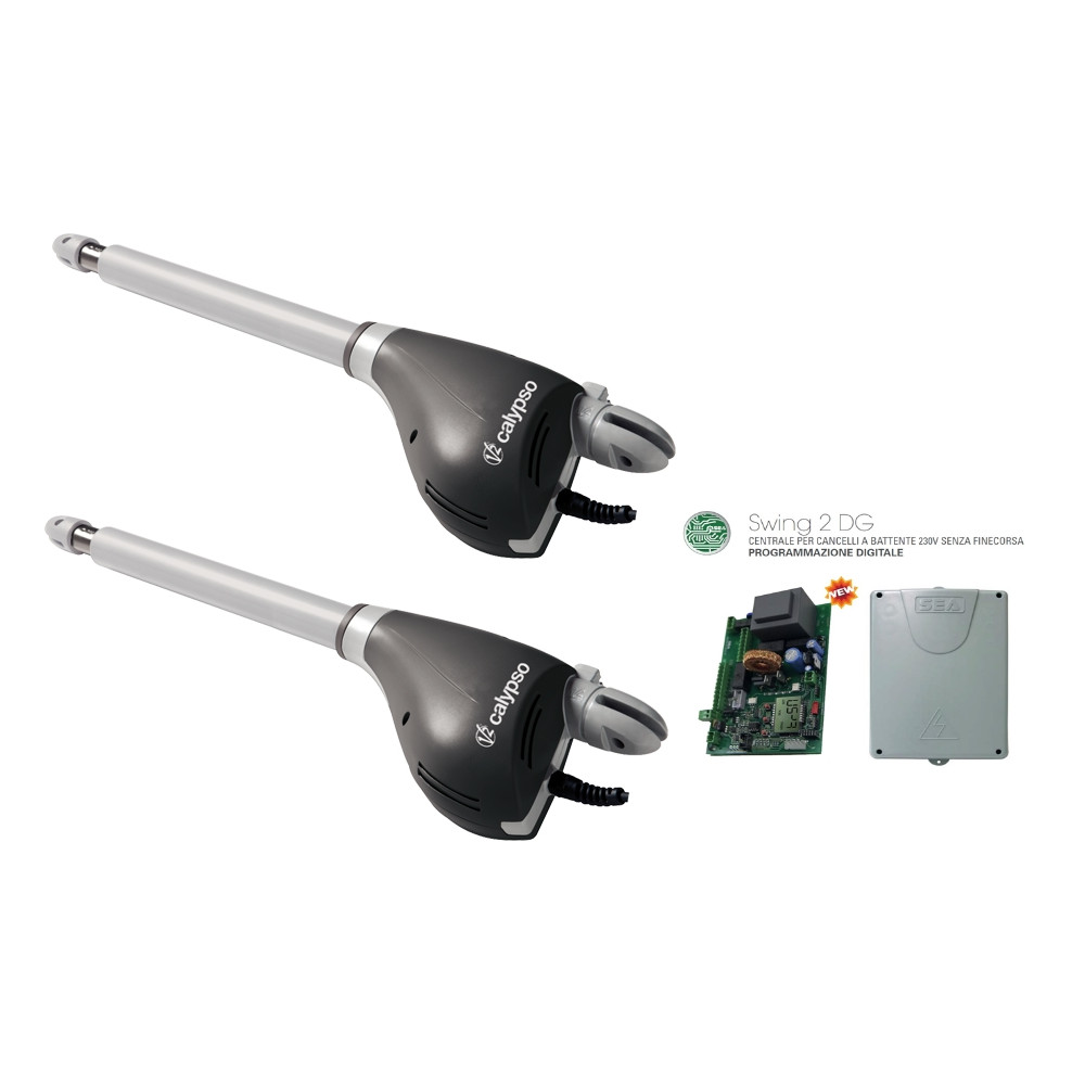 KIT 2 MOTORI V2 CALYPSO 400 230V + CENTRALE SEA PER CANCELLO AD ANTA A BATTENTE