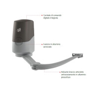 MOTORE BRACCIO ARTICOLATO V2 ZORUS 4 SLAVE 24V PER CANCELLO A BATTENTE ANTA MAX 4,2 MT