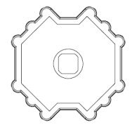 Adattatore ottagonale per rullo 70 mm serie 45 (45S-50, 45M-50) APRIMATIC