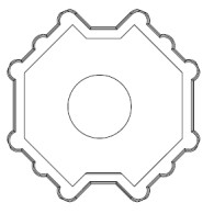 Adattatore Ottagonale per rullo 70 mm per serie 59 (SMS-CMS) APRIMATIC