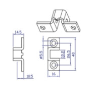 SUPPORTO STANDARD TEKNOS PER MOTORIDUTTORI D 35mm E D 45mm