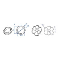 CORONA E PULEGGIA PER MOTORI TEKNOS T45 PER RULLO ZF Ø64