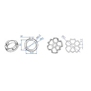 CORONA E PULEGGIA PER MOTORI TEKNOS T45 PER RULLO ZF Ø64