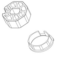 CORONA E PULEGGIA OTTAGONALE DIAMETRO 40MM PER MOTORE V2 TUBOLARE