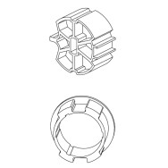 PULEGGIA E CORONA ZF64 PER MOTORIDUTTORI TUBOLARI DIAMETRO 45MM