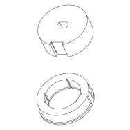 PULEGGIA E CORONA TONDO DIAMETRO 70mm PER MOTORIDUTTORI TUBOLARI DIAMETRO 45mm