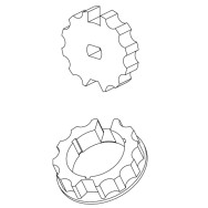 CORONA  E PULEGGIA DIAMETRO 70MM OGIVA PER MOTORIDUTTORI TUBOLARI 