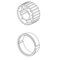 CORONA E PULEGGIA TONDO DIAMETRO  70MM PER MOTORIDUTTORI TUBOLARI DIAMETRO 59MM