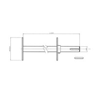 Kit albero flangia D. 30 L 600 Albero con flange regolabile per tubo 133 x 2,5 MOTORIDUTTORI Ø92