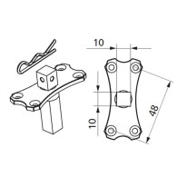 STAFFA  PERNO QUADRO PER MOTORIDUTTORI TUBOLARI DIAMETRO 45mm Confezione 10 pezzi
