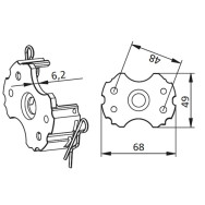 STAFFA  AGGANCIO RAPIDO MOTORIDUTTORI TUBOLARI DIAMETRO 45mm Confezione 2 pezzi