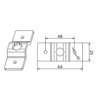 SUPPORTO DA PARETE CON FORO 10x10MM PER MOTORIDUTTORI TUBOLARI Confezione 10 pezzi