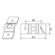 SUPPORTO DA PARETE CON FORO 10x10MM PER MOTORIDUTTORI TUBOLARI Confezione 10 pezzi