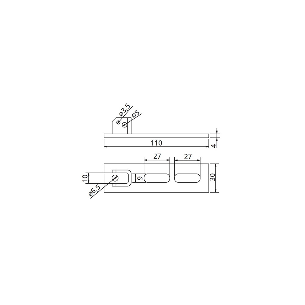 SUPPORTO REGOLABILE VERTICALE  CON ASOLE PER MOTORIDUTTORI TUBOLARI Confezione 5 Pezzi
