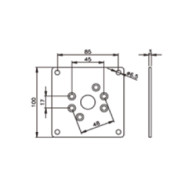 Staffa da parete accessorio per motoriduttori Ø45 v2 163479
