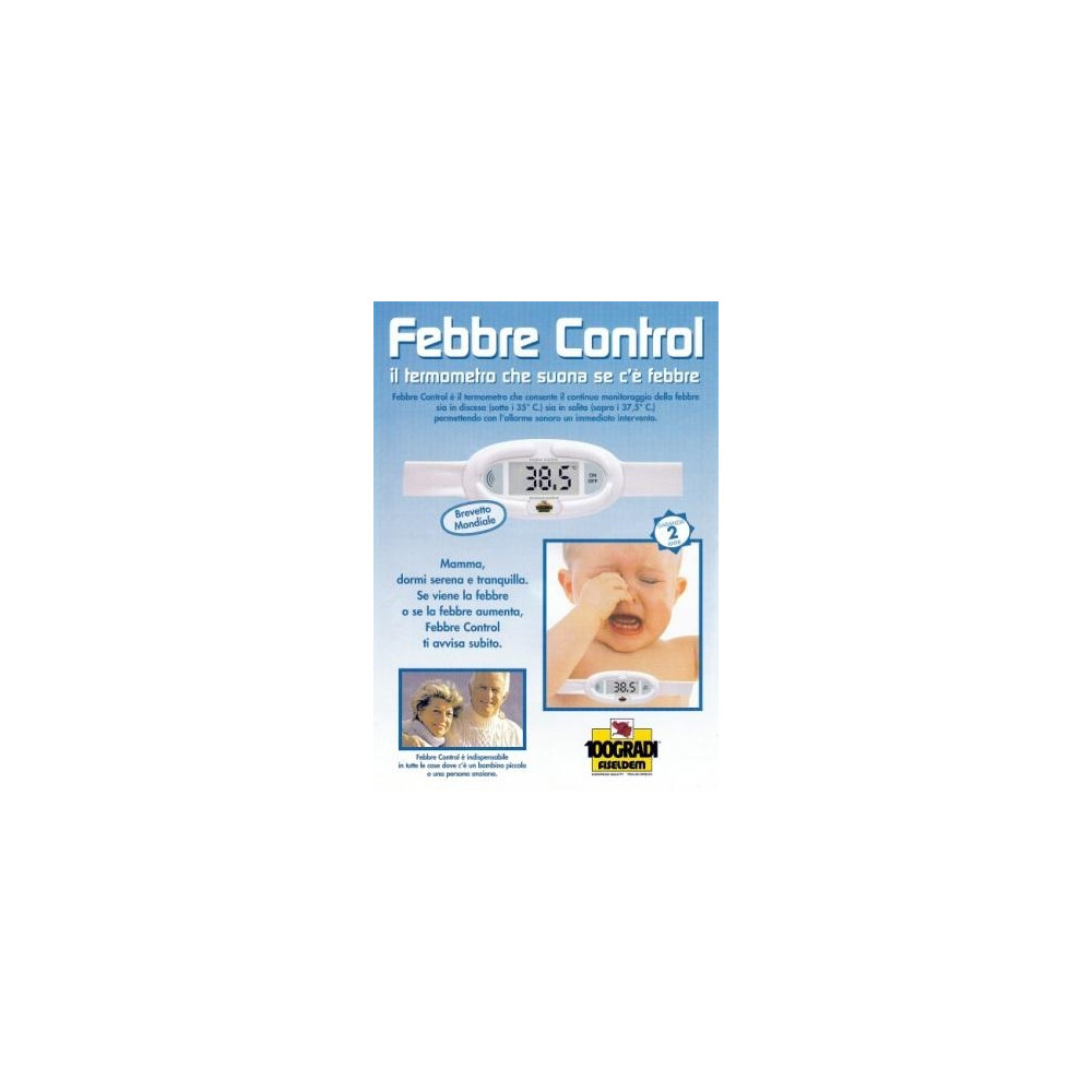TERMOMETRO 100 GRADI PER BAMBINI FEBBRE CONTROL OMOLOGATO MINISTERO SANITA'